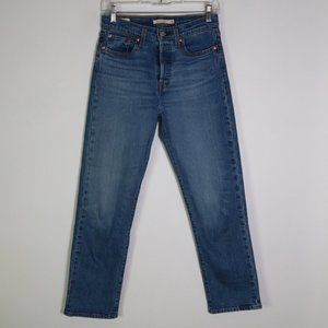 Levi's Wedgie Straight Jeans Size 26 Straight Leg High Rise Ankle Medium Wash